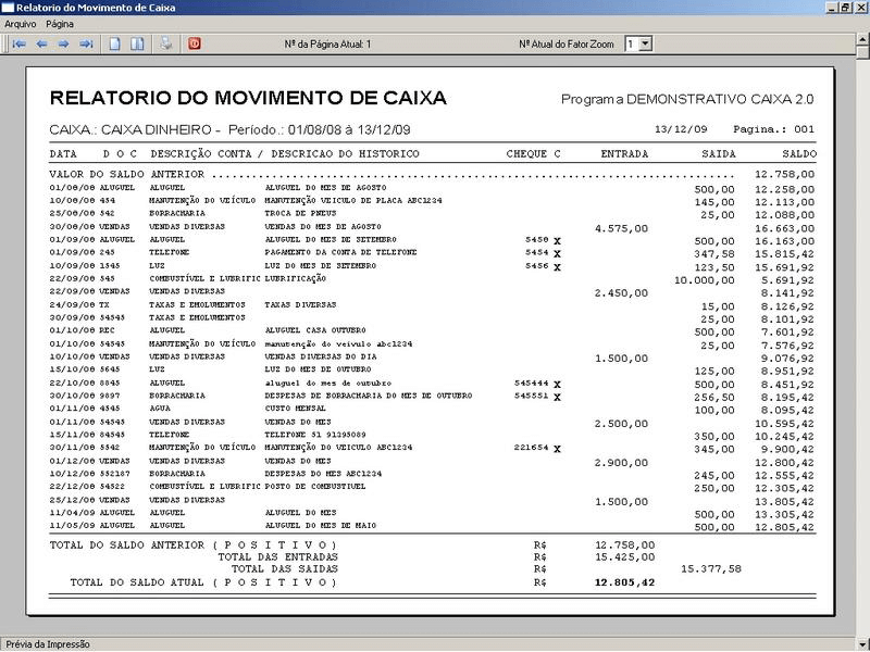 sistema plano de contas