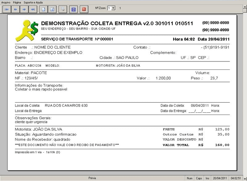 sistema entrega coleta